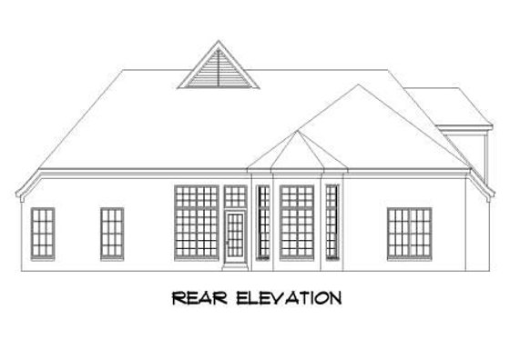 Exterior - Rear Elevation for European House Plan #424-28 - 3 bed, 2 bath