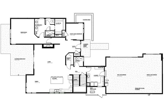 Floor Plan - Main Floor for Modern House Plan #895-172 - 4 bed, 2.5 bath