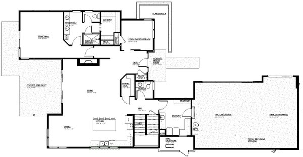 Architectural House Design - Floor Plan - Main Floor for Modern House Plan #895-172 - 4 bed, 2.5 bath