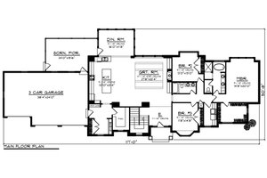 Floor Plan - Main Floor for Ranch House Plan #70-1467 - 3 bed, 2 bath