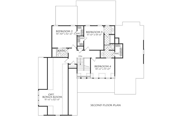 Floor Plan - Upper Floor for Farmhouse House Plan #927-998 - 4 bed, 3.5 bath