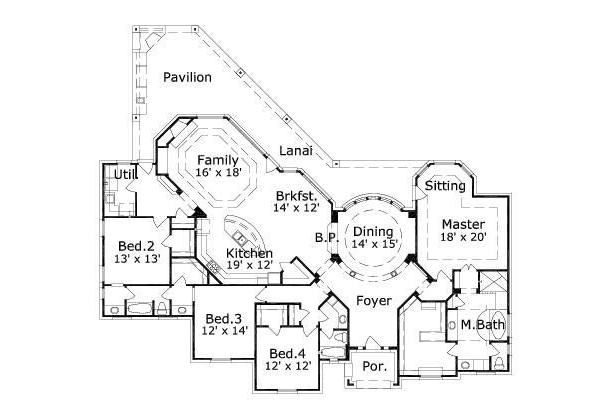 European Floor Plan - Main Floor Plan #411-282