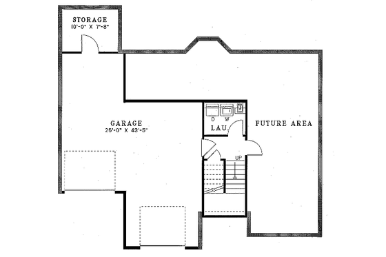 Floor Plan - Lower Floor for Traditional House Plan #17-302 - 3 bed, 2 bath