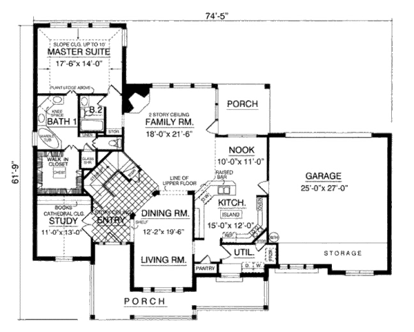 Country Floor Plan - Main Floor Plan #40-225