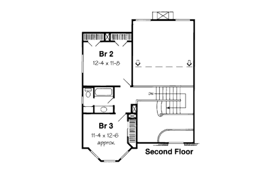 Floor Plan - Upper Floor for Country House Plan #312-811 - 3 bed, 2.5 bath
