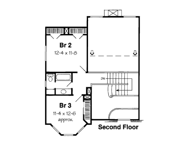Floor Plan - Upper Floor for Country House Plan #312-811 - 3 bed, 2.5 bath
