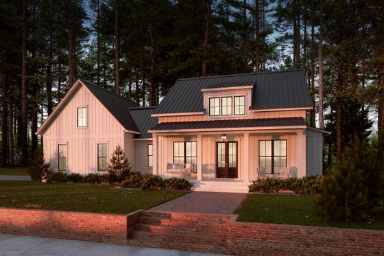 Exterior - Front Elevation 5 for Farmhouse House Plan #430-256 - 2 bed, 2 bath