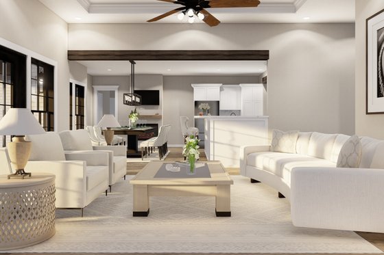 Interior - Family Room 2 for European House Plan #17-1180 - 4 bed, 2.5 bath