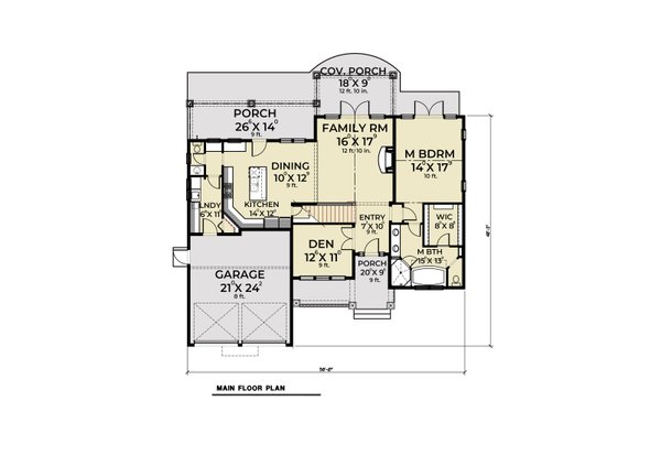 Architectural House Design - Traditional Floor Plan - Main Floor Plan #1070-58