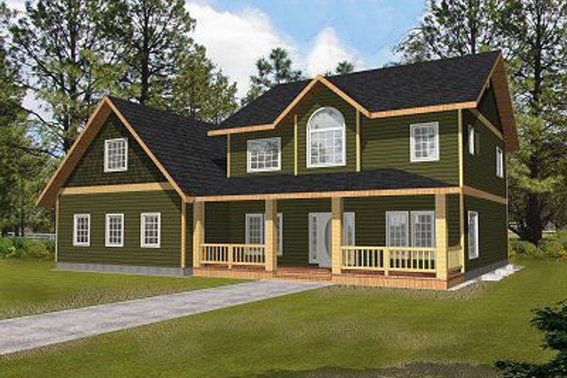 Bungalow Style House Plan - 3 Beds 3.5 Baths 2760 Sq/Ft Plan #117-540