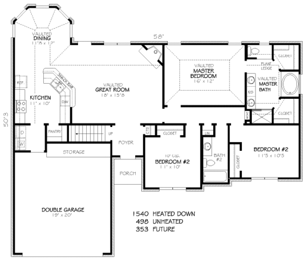 Traditional Floor Plan - Main Floor Plan #424-300