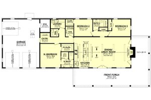 Floor Plan - Main Floor for Barndominium House Plan #430-355 - 3 bed, 2.5 bath