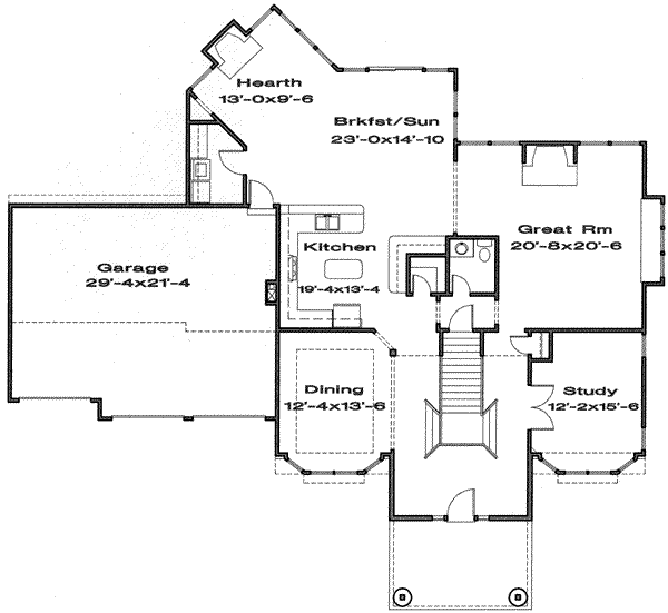 Southern Floor Plan - Main Floor Plan #6-131