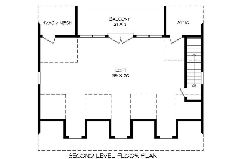 Architectural House Design - Floor Plan - Upper Floor for Country House Plan #932-183, 1 bath