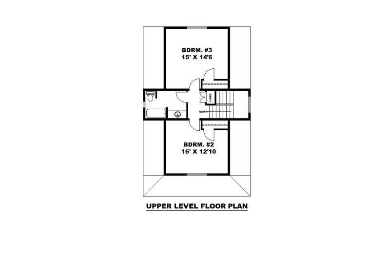 House Plan Design - Floor Plan - Upper Floor for Cabin House Plan #117-1030 - 3 bed, 2.5 bath