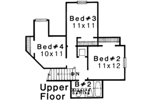 Floor Plan - Upper Floor for Traditional House Plan #310-140 - 4 bed, 2.5 bath