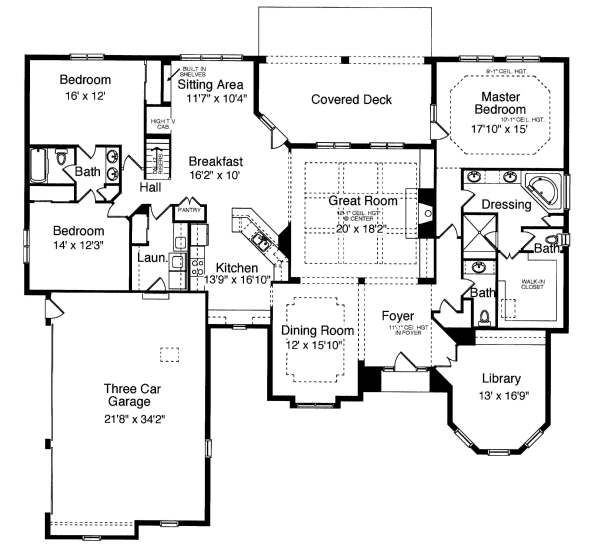 Architectural House Design - European Floor Plan - Main Floor Plan #46-403