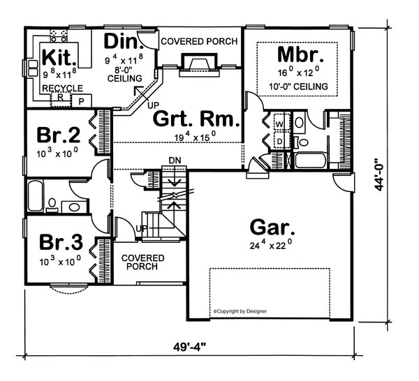 House Plan Design - Traditional Floor Plan - Main Floor Plan #20-2371
