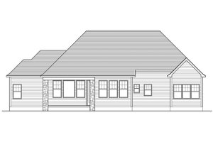 Exterior - Rear Elevation for Ranch House Plan #1010-212 - 3 bed, 2.5 bath