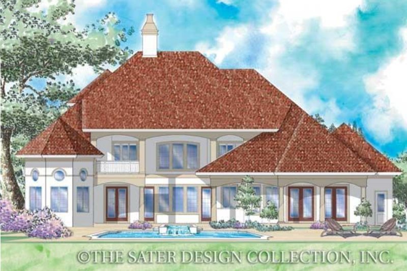 Home Plan - Exterior - Rear Elevation for Mediterranean House Plan #930-260 - 4 bed, 3.5 bath