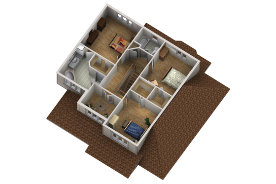 Floor Plan - Upper Floor 1 for Traditional House Plan #25-4403 - 4 bed, 3 bath