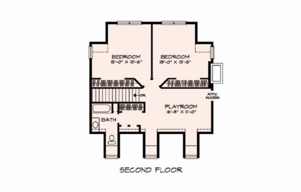 Country Floor Plan - Upper Floor Plan #140-129