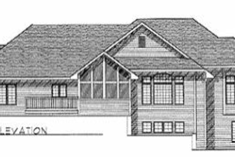 House Blueprint - Exterior - Rear Elevation for Traditional House Plan #70-529 - 2 bed, 2 bath