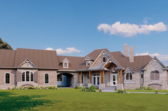 Exterior - Front Elevation 4 for Traditional House Plan #54-525 - 4 bed, 4.5 bath
