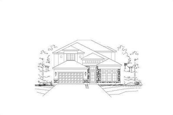 Exterior - Front Elevation for European House Plan #411-321 - 4 bed, 3.5 bath