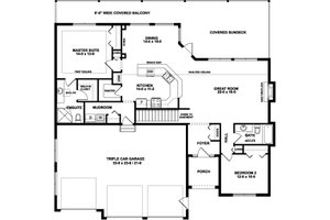 Floor Plan - Main Floor for Traditional House Plan #126-237 - 2 bed, 2 bath