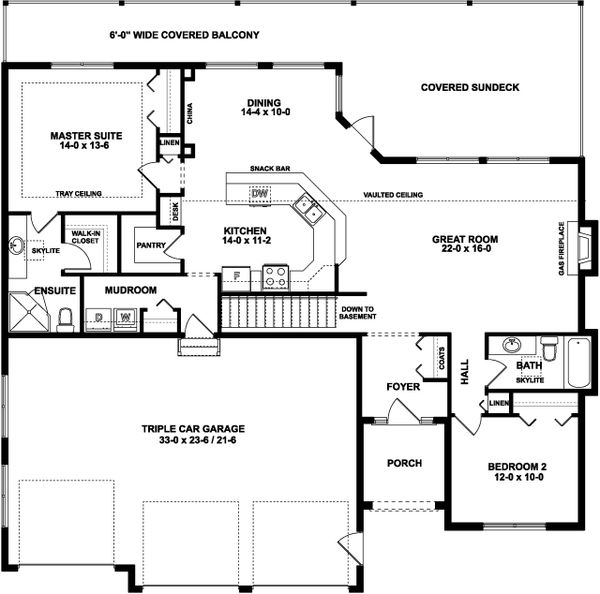 Architectural House Design - Traditional Floor Plan - Main Floor Plan #126-237