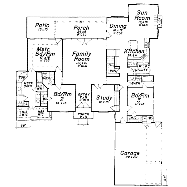 House Plan Design - European Floor Plan - Main Floor Plan #52-146