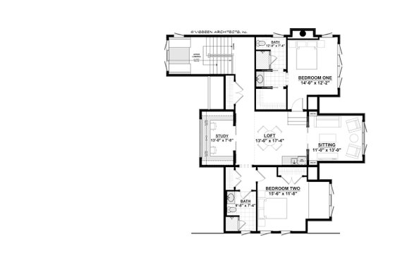 Floor Plan - Upper Floor for Cottage House Plan #928-319 - 3 bed, 3 bath