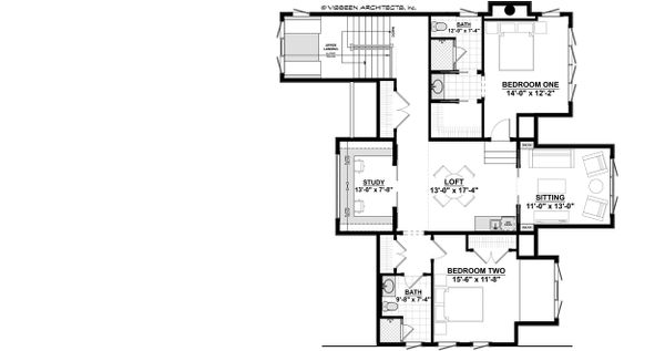 Architectural House Design - Cottage Floor Plan - Upper Floor Plan #928-319