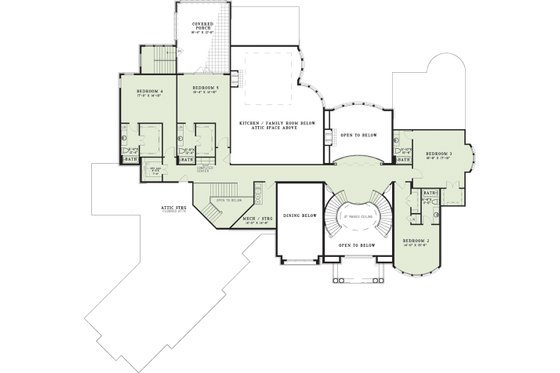 Floor Plan - Upper Floor for European House Plan #17-2572 - 6 bed, 7.5 bath