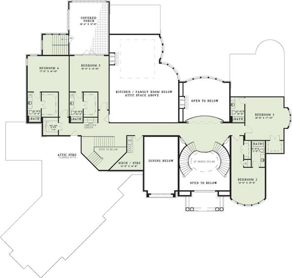 House Plan Design - European Floor Plan - Upper Floor Plan #17-2572