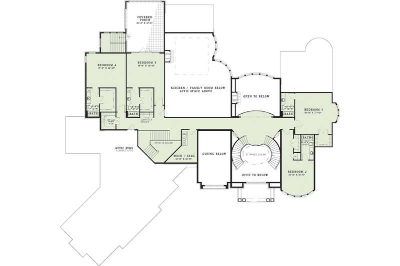 Architectural House Design - Floor Plan - Upper Floor for European House Plan #17-2572 - 6 bed, 7.5 bath