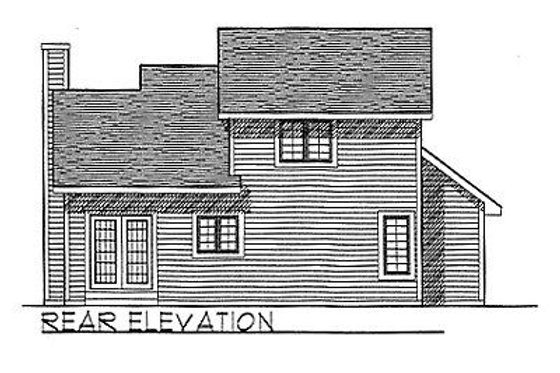 Exterior - Rear Elevation for Traditional House Plan #70-113 - 3 bed, 2 bath