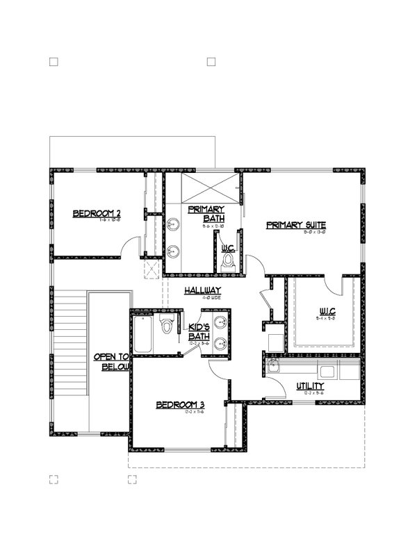 Architectural House Design - Farmhouse Floor Plan - Upper Floor Plan #569-98