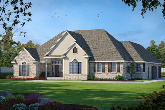 Exterior - Front Elevation for Traditional House Plan #101-104 - 3 bed, 3 bath