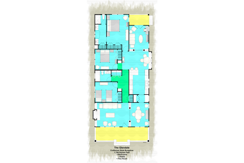 House Design - Floor Plan - Other Floor for Craftsman House Plan #489-13 - 3 bed, 2 bath