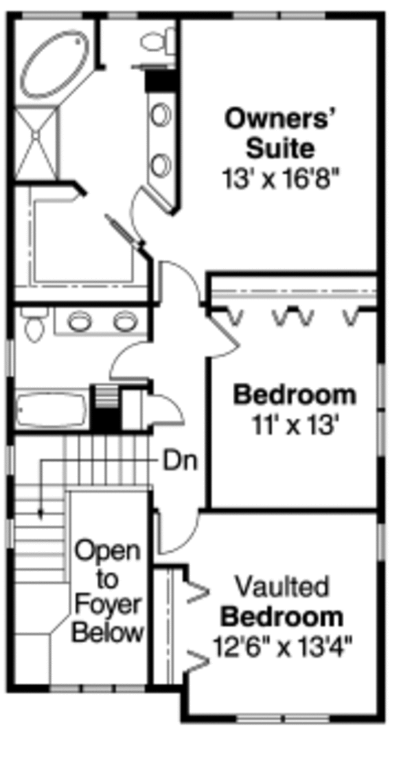 Architectural House Design - Craftsman Floor Plan - Upper Floor Plan #124-618