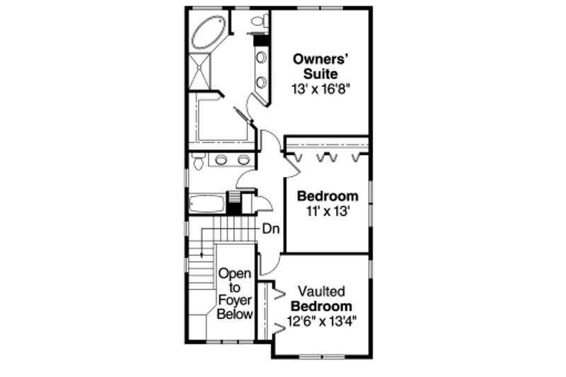Home Plan - Floor Plan - Upper Floor for Craftsman House Plan #124-618 - 3 bed, 2.5 bath
