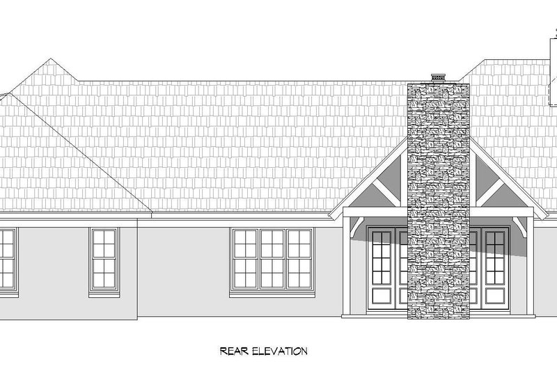 House Blueprint - Exterior - Rear Elevation for Traditional House Plan #932-166 - 4 bed, 3.5 bath