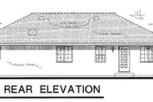 Exterior - Rear Elevation for European House Plan #18-153 - 3 bed, 2 bath
