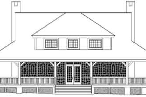 Exterior - Rear Elevation for Southern House Plan #81-733 - 3 bed, 2.5 bath