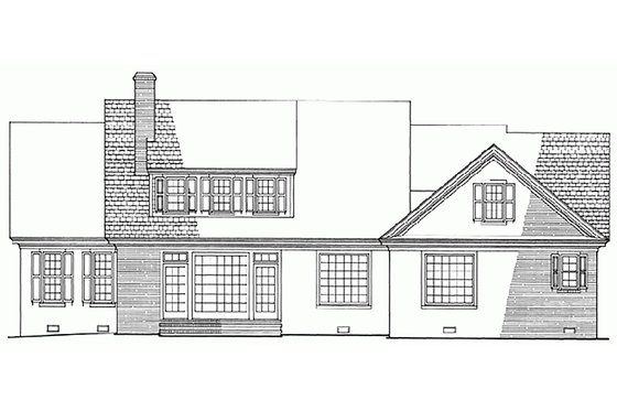 Exterior - Rear Elevation for Southern House Plan #137-176 - 3 bed, 3 bath