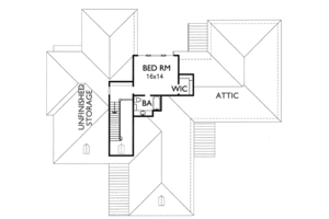 Floor Plan - Upper Floor for European House Plan #15-236 - 3 bed, 3.5 bath