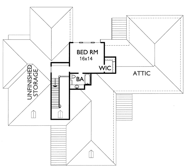 European Floor Plan - Upper Floor Plan #15-236