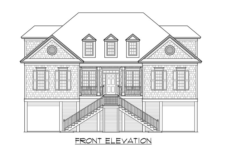 House Design - Exterior - Front Elevation 4 for Beach House Plan #1054-68 - 4 bed, 3.5 bath